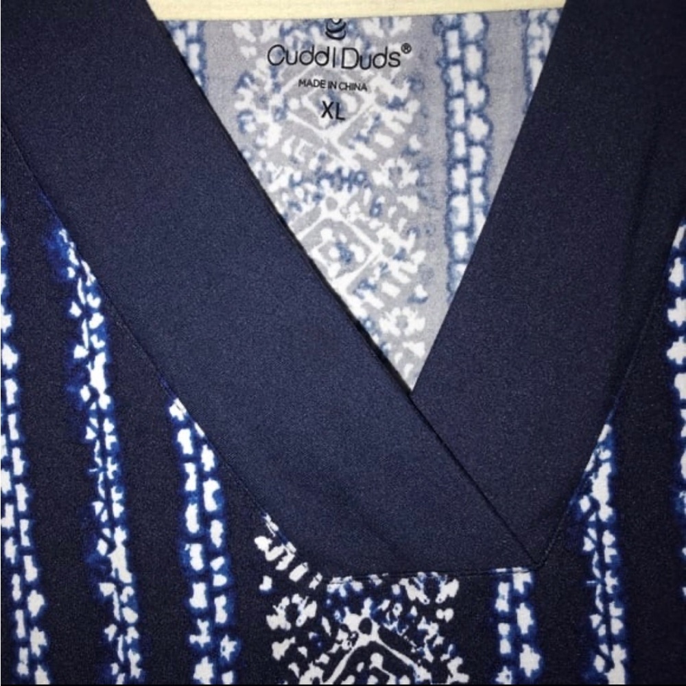 EUC Cuddl Duds Loungewear Navy Blue Gown Women’s Size XL​ - Picture 3 of 9
